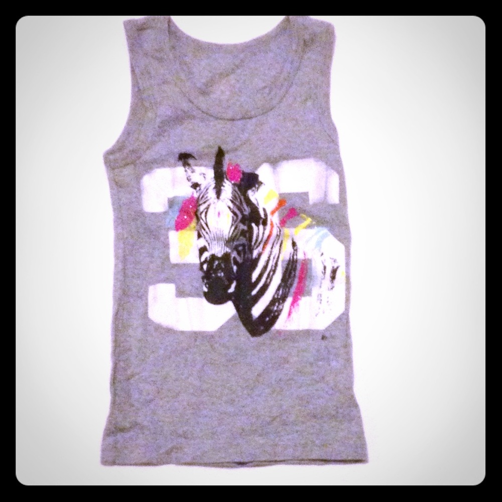 Girls gray Zebra tank top